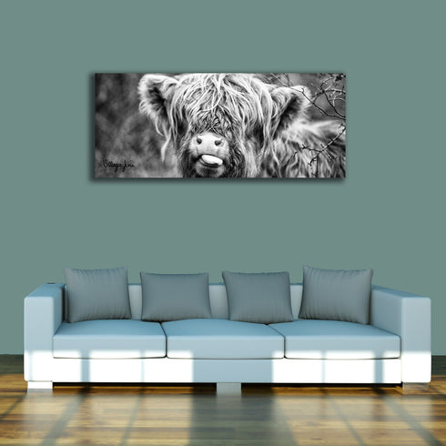 PANORAMIC - RASPBERRY COW MONO - 1.2m x 50cm